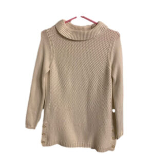 Talbots waffle weave sweater size P cream